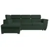 Canapé d'angle gauche 4 places PAOLA convertible avec coffre en velours côtelé - Vert foncé - L252 x P188 x H76cm - LOUNGITUDE
