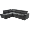 Canapé d'angle convertible LOUNGITUDE PAOLA 4 places en tissu gris fon...