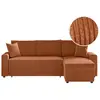 LOUNGITUDE MARIA - Canapé d'angle réversible, convertible en velours côtelé large avec coffre - Terracotta