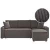 LOUNGITUDE MARIA - Canapé d'angle réversible, convertible en velours côtelé avec coffre - Gris foncé