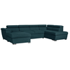 LOUNGITUDE Canapé panoramique convertible avec 2 coffres PAOLA en tissu - Bleu