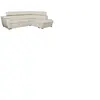 LOUNGITUDE Canapé d'angle droit convertible 4 places PAOLA avec coffre en tissu - Beige