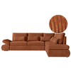 LOUNGITUDE Canapé d'angle réversible SEBASTIAN convertible avec coffre en velours côtelé - Terracotta