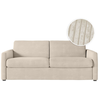 Canapé convertible - LOUNGITUDE - AGATHE - Velours côtelé - Beige - Ma...