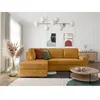 Canapé d'angle convertible LOUNGITUDE ADEN en velours côtelé jaune ave...