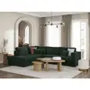 LOUNGITUDE Canapé d'angle BELAMI 4 places XXL en velours côtelé - Angle gauche - Vert foncé