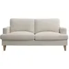 Canapé droit TALMA 3 places en tissu beige pieds bois naturel