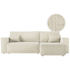 LOUNGITUDE CLARISSE - Canapé d'angle convertible réversible avec coffre en tissu texturé 3D - Beige