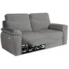 LOUNGITUDE Canapé de relaxation électrique ROSS 3 places en tissu - Gris