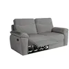 Canapé de relaxation manuel ROSS 3 places en tissu - Gris