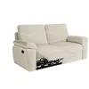 LOUNGITUDE Canapé de relaxation manuel ROSS 3 places en tissu - Beige