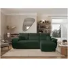LOUNGITUDE Canapé KOMECO d'angle reversible convertible avec coffre et têtières en velours côtelé - Vert foncé