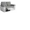 LOUNGITUDE Canapé de relaxation électrique ROSS 2 places en tissu et simili - Blanc/Gris