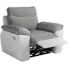 LOUNGITUDE Fauteuil de relaxation électrique ROSS en tissu et simili - Blanc/Gris