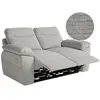 LOUNGITUDE Canapé de relaxation électrique ROSS 2 places en tissu texturé 3D - Gris clair