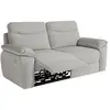 LOUNGITUDE Canapé de relaxation électrique ROSS 3 places en tissu texturé 3D - Gris clair