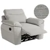 Fauteuil de relaxation manuel ROSS en tissu texturé 3D - Gris clair