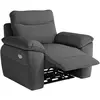 LOUNGITUDE Fauteuil de relaxation électrique ROSS en tissu texturé 3D - Gris foncé