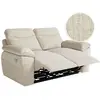 LOUNGITUDE Canapé de relaxation électrique ROSS 2 places en tissu texturé 3D - Beige