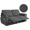 LOUNGITUDE Canapé de relaxation électrique ROSS 3 places en tissu texturé 3D - Gris foncé