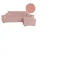 LOUNGITUDE Canapé KOMECO d'angle réversible convertible avec coffre et têtières réglables en tissu bouclette - Rose