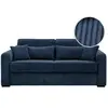 LOUNGITUDE Canapé convertible express 3 places ESIO 140x190cm en velou...