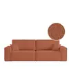 LOUNGITUDE Canapé droit 3 places FARAH convertible en tissu bouclette ...