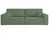 Canapé droit 3 places FARAH convertible en tissu bouclette - Vert