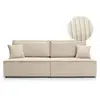 LOUNGITUDE Canapé convertible 3 places FIONA sans accoudoirs coffre de...