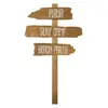 Panneau directionnel en bois - Collection Beach and Surf Party - Blanc...