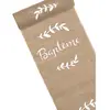 Chemin de table Baptême jute floqué blanc 28 cm x 5 m