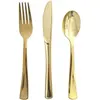 Sets de couverts en plastique - OR - Chromé - 30 pièces