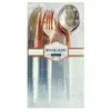 Boite ménagère - GOURMET - 24 couverts - Plastique - Design blanc/Rose...