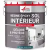 ARCANE INDUSTRIES Peinture Sol - Résine Epoxy : Peinture pour Sol salon, cuisine, salle de bains - Effet Miroir - REVEPOXY DECO - 1 kg (jusqu'à 5 m² en 2 couches) Bleu