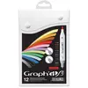 Marqueurs - GRAPH IT - Set de 12 - Multicolore - Pointe brush et extra fine - Indélébile