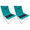 O'SUN Lot de 2 sièges de plage pliables - O'Beach - Acier - Textilène - Bleu