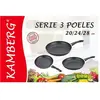 Kamberg - Set 3 Poêles 20/24/28 cm - Aluminium Pressé - Revêtement pie...