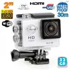 Yonis Caméra sport étanche WiFi 2' Full HD 1080p time lapse 170° argen...