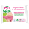 Love And Green Lingettes Intimes À L'aloe Vera Apaisant Paquet De 20