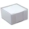 Waytex Bloc mémo plexi 9x9x5 cm feuilles blanches