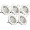 Xanlite Lot De 5 Spots Encastrés Metal Blanc - Orientable - Ampoule Led Gu10 Incluses - Cons. 4w (Eq. 50w) - 345 Lumens - Blanc Neutre