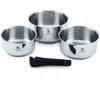 Set De 3 Casseroles Inox Amovible 16/18/20cm - réactif