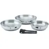 Set De 3 Poêles Inox Amovible 20/24/28cm - réactif