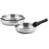 FAUCHON ART DE LA TABLE - 3 poêles 20/24/28 cm amovible inox 18/8 indu...