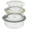 LAGUIOLE CUISSON - Lot de 3 boîtes en verre rondes avec couvercle 400/...