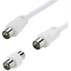 ERARD CONNECT Cordon TV mâle 9.52 mm + femelle + adaptateur mâle mâle ...