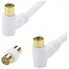 ERARD Vidéo: Cordon TV Hertzien non filtré 9,52 mm mâle-femelle coudés 90° + adaptateur mâle-mâle - 2m