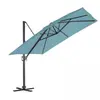 Parasol en Aluminium à Pied Déporté de 3 x 3 m Bleu Pétrole 3 m