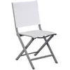 Chaise Pliante - Thema - Aluminium Époxy Gris - Toile Tpep Chiné Blanc