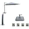 PROLOISIRS Set d'ombrage complet (1 parasol déporté NH 3x3 + 1 housse + 1 lestage) - grey